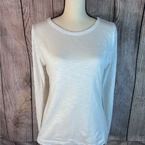 White House Black Market Cream Long Sleeve Top